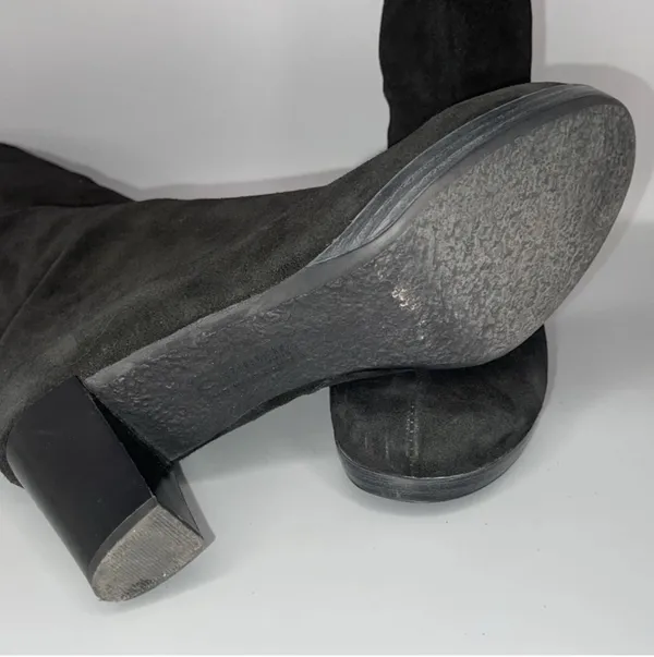 Vtg La Canadienne Tall Suede Heeled Boots Womens 9.5 Black Zip Classy Elegant Core - Image 9
