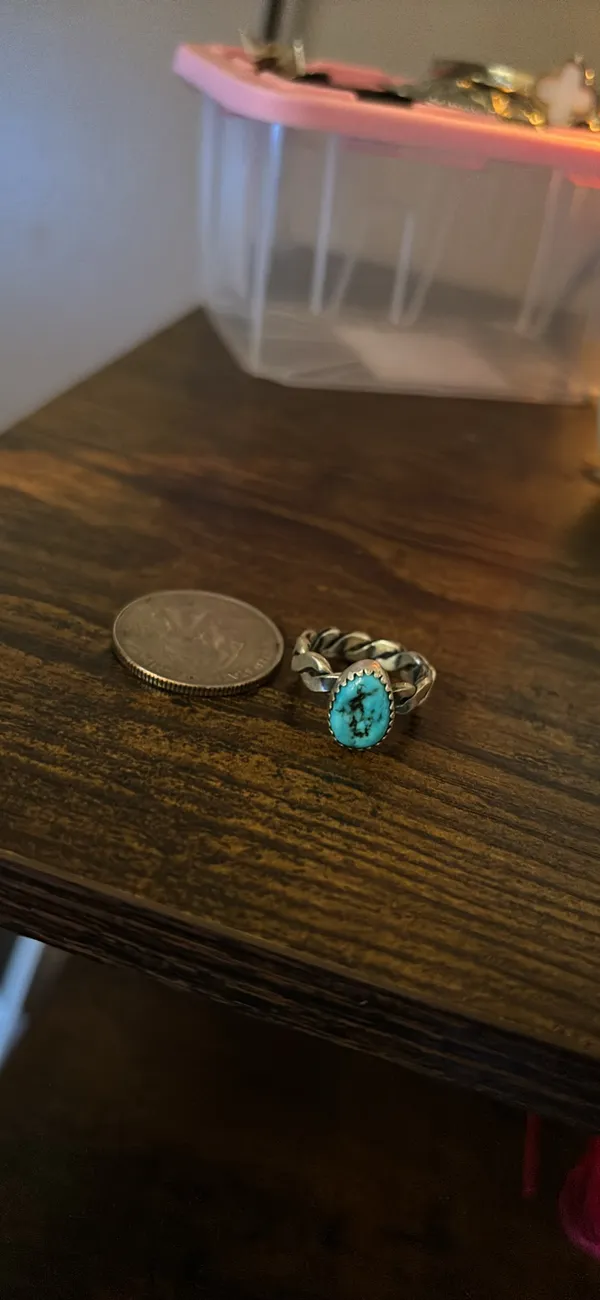 Authentic turquoise ring Blue Size 6 - Image 2
