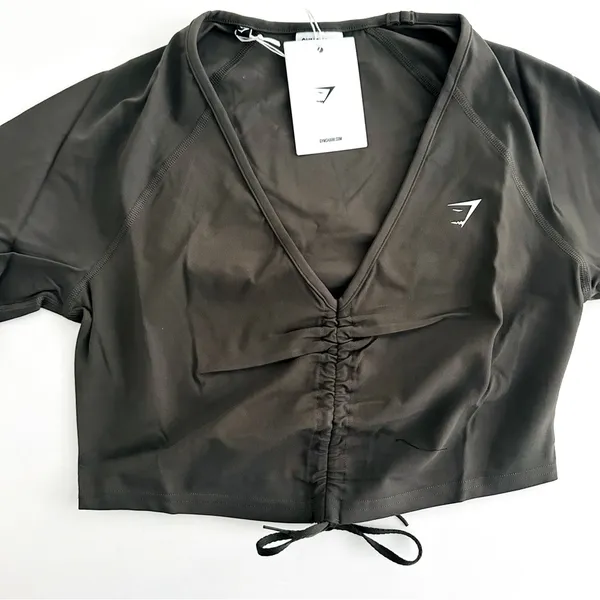 Gymshark L Ruched 3/4 Sleeve Crop Top - Image 5