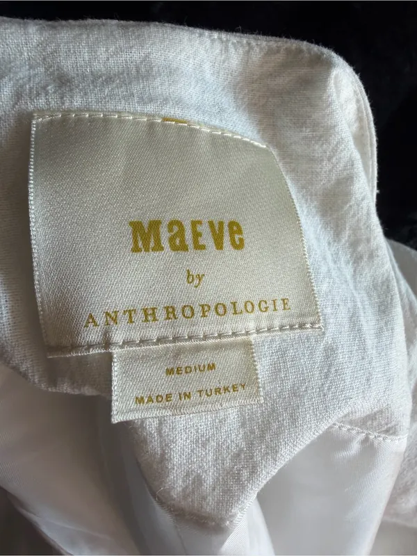 Maeve x Anthropologie Linen Blend Cutaway Vest Minimalist Medium - Image 6