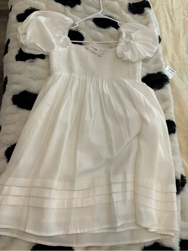 White Lace Bodice Babydoll Dress - Image 2