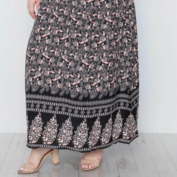 Ganji Paisley Crochet Spaghetti Strap Maxi Dress in Black/Cream Boutique NWT - Image 6