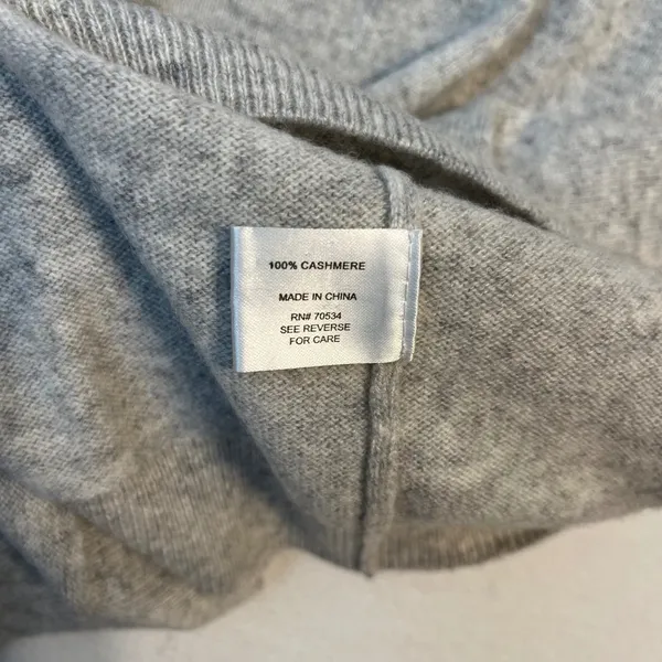 Orvis Turtleneck 100% Cashmere Sweater Womens S Gray Classic Soft Knit Top - Image 4