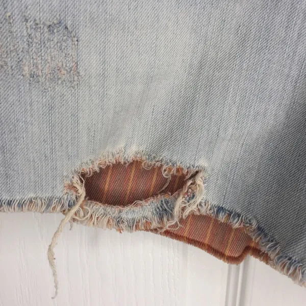 Free People Distressed Denim Shorts Light Wash - Image 9