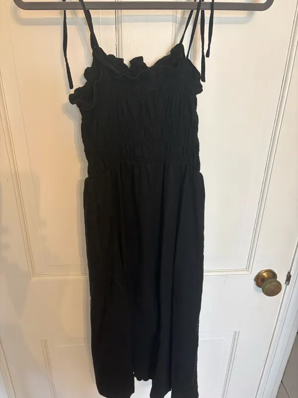 Universal Threads Black Button Front Linen Midi Dress - Image 6