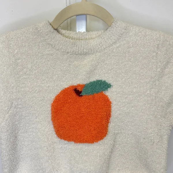 Cider Georgia Peach Cropped Fuzzy Tee Small Baby Tee Streetwear‎ Off White - Image 4