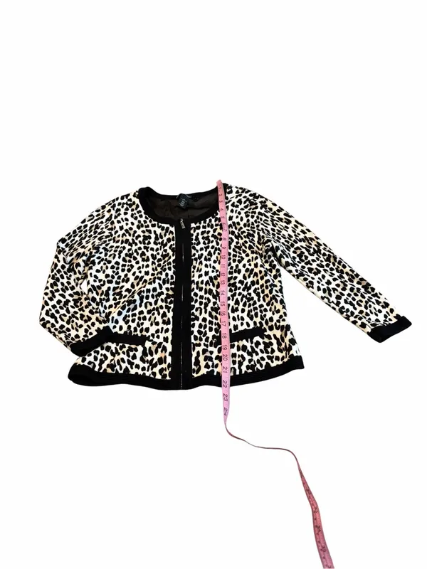 White House | Black Market full zip leopard print cardigan - Image 2