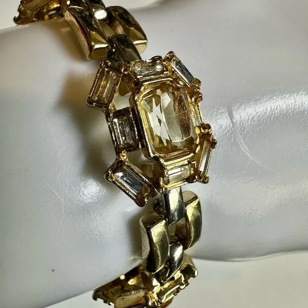 Ann Taylor Gold Tone Crystal Bracelet - Image 2