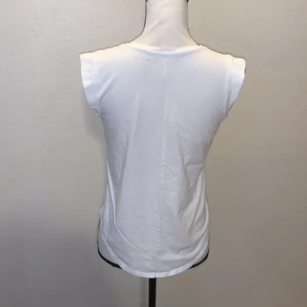 Ann Taylor LOFT white casual short sleeve shirt - Image 6