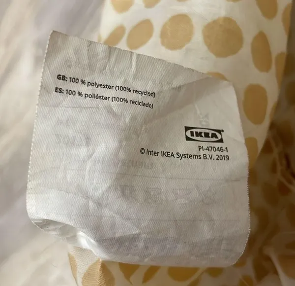 Ikea Gold & White Polka Dot SKYNKE Reusable Shopping Bag Approximately 14"X14.5" - Image 10