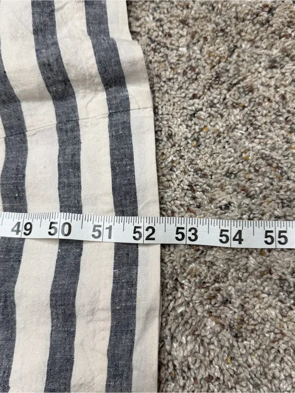 Anthropologie Maeve Linen Blend Striped Maxi Dress 10 Blue White Preppy Nautical - Image 9