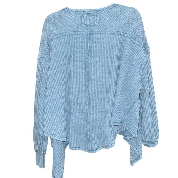 We the Free people Women's Coraline Thermal V-Neck Top FP oversized long sleeve - Image 4