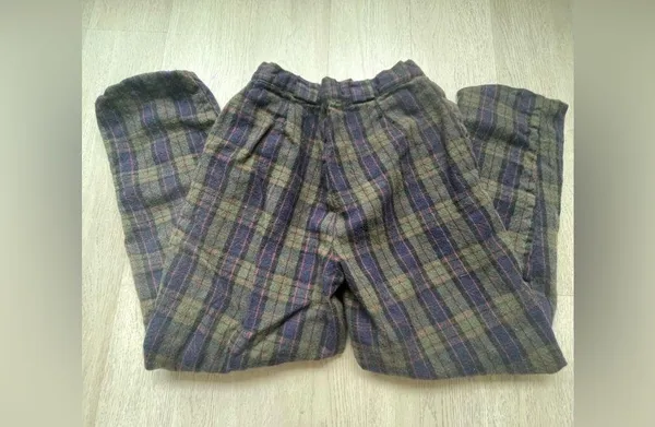Vintage Wool Plaid Pants Size 25 - Image 2