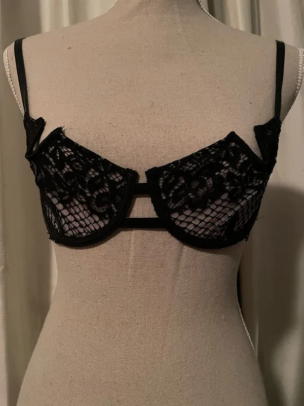 Victoria's Secret Lace and Leatherette Demi Bra - Image 2