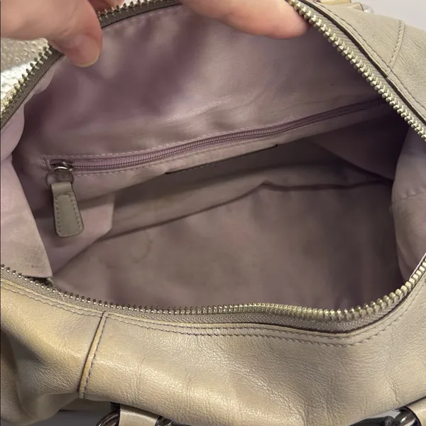 Coach Madison Sabrina 12937 Taupe Pebbled Leather Satchel Crossbody Bag - Image 4