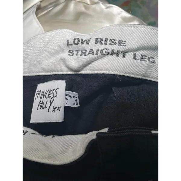 Princess Polly Low Rise Straight Leg Pants‎ Black Womens Size US 10 AU - Image 3