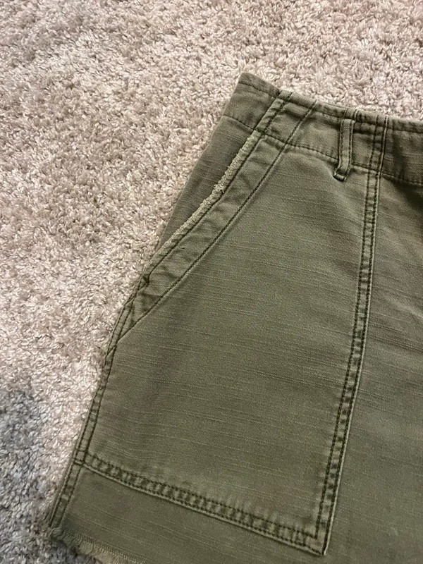 BDG Vintage Y2K Green Cargo Button Up Cut Off Shorts - Image 4