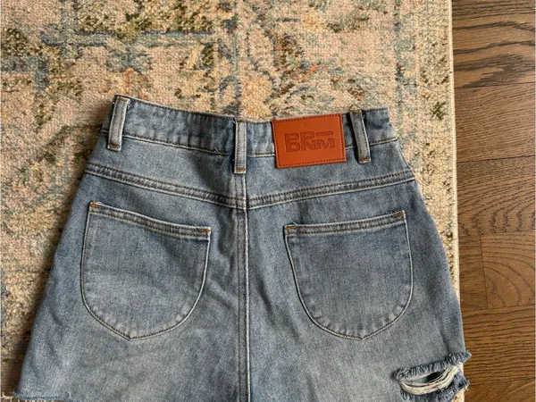Princess Polly Light Blue Distressed High-Rise Denim Shorts - Image 2