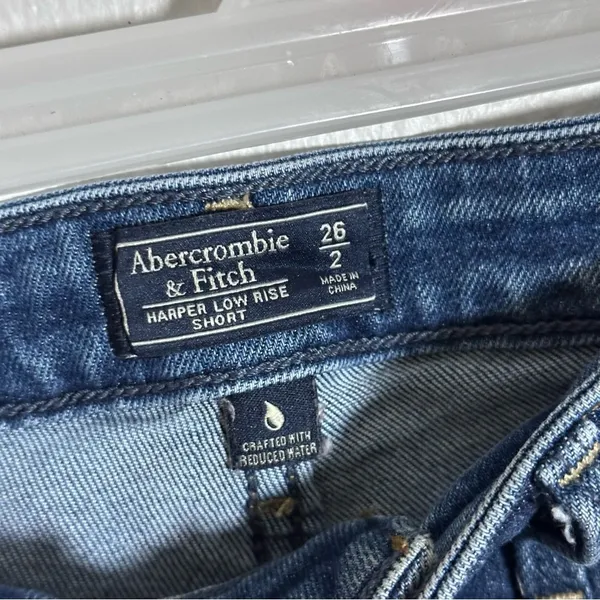 Abercrombie & Fitch Women Denim‎ Blue Cut Off Harper Low Rise Shorts size 2/26 - Image 5