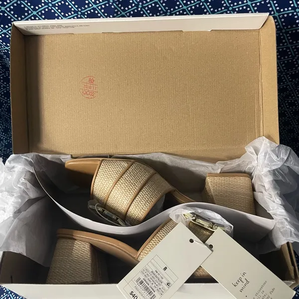 A New Day 3pairs of Women's Tan Heeled Sandals NWT - Image 3