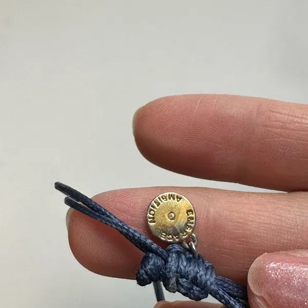 Tory Burch String Bracelet Gold and Blue - Image 4