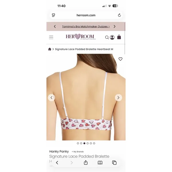 Hanky Panky Signature Lace Padded Bralette Heartbeat $70 NEW - Image 7