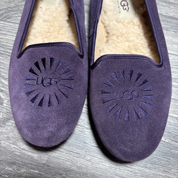 UGG Purple Suede Shearling Lined Australia Alloway‎ Slipper 6.5 - Image 2