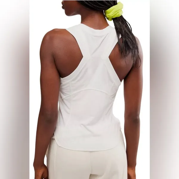 NWT Free People Movement Tempo Silver Lining White Tank size Large, Optic White - Image 2