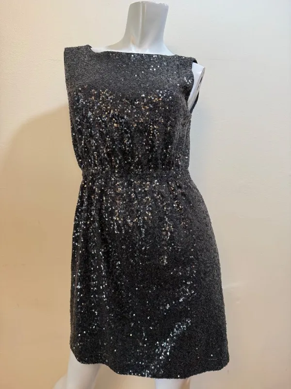 Broadway & Broome Lightbox Sparkle Black Sequin Embellished Party Mini Dress Siz - Image 9