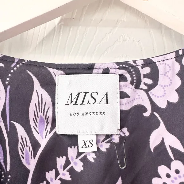 Misa Los Angeles Purple Black Lilah Mini Dress Indigo Victoria Floral Print XS - Image 8