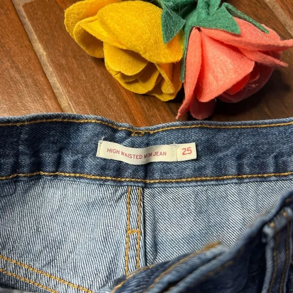 Levi's High Waisted Distressed Mom Denim Jeans - Image 3