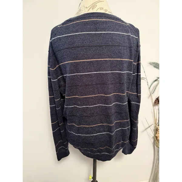 BANANA REPUBLIC‎ Women's Sweater Long Sleeve Striped 100% Merino Wool Size XL - Image 2