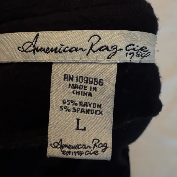 American Rag Black Open Front Ruffled Cardigan Sz Large Rayon Spandex Versatile - Image 4