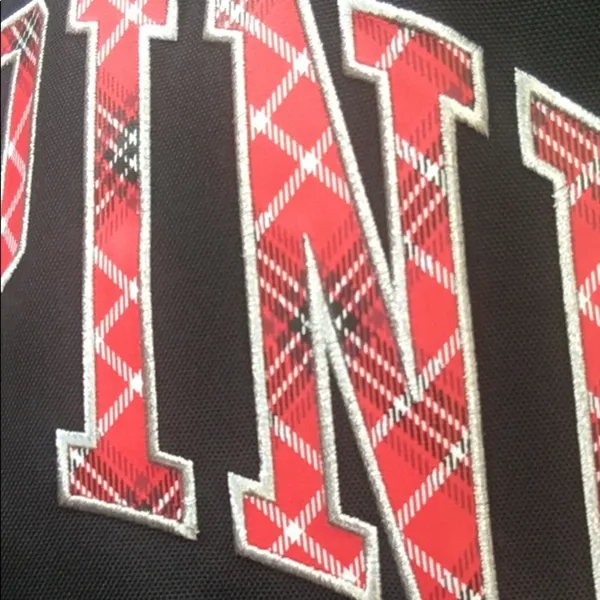 New VS PINK 2022 Black with Plaid Logo Weekender Tote Shoulder Bag - Image 3