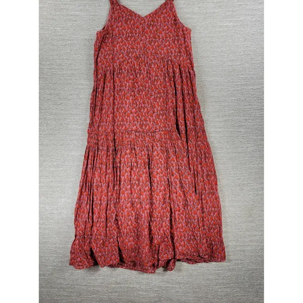 Joie Anthro Bondi Tiered Maxi Sundress Size M Red Ikat Spaghetti Strap Lined NWT - Image 12