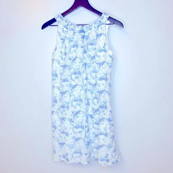 Zara Basic Blue and White Sleeveless Floral Dress‎ Size M - Image 2