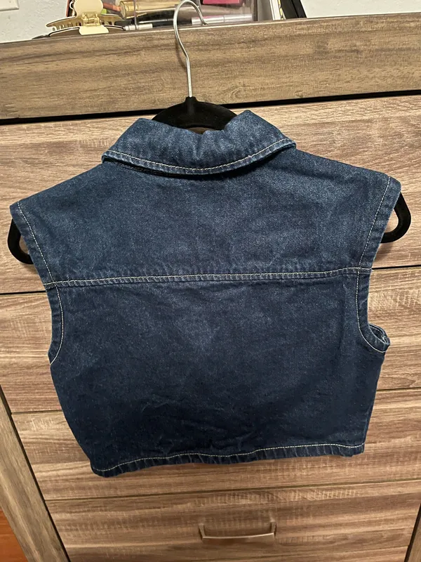 Grey Lab Denim Vest and Pleat Skirt - Image 6