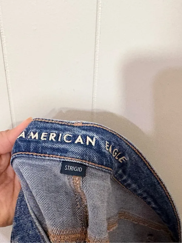 American Eagle Perfect Bermuda Shorts Women’s 16 Strigid Stretch Denim 8” Blue - Image 9
