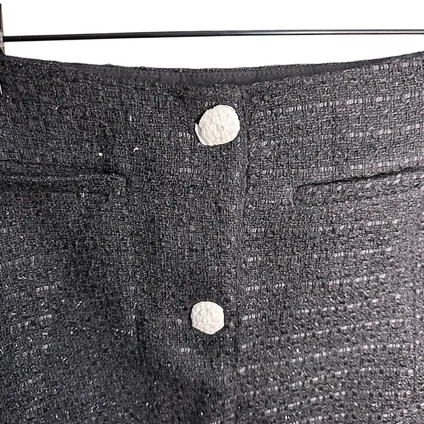 Zara Tweed Textured Mini Skirt Black Size Medium 4661/407/800 NWT Cottagecore‎ - Image 3
