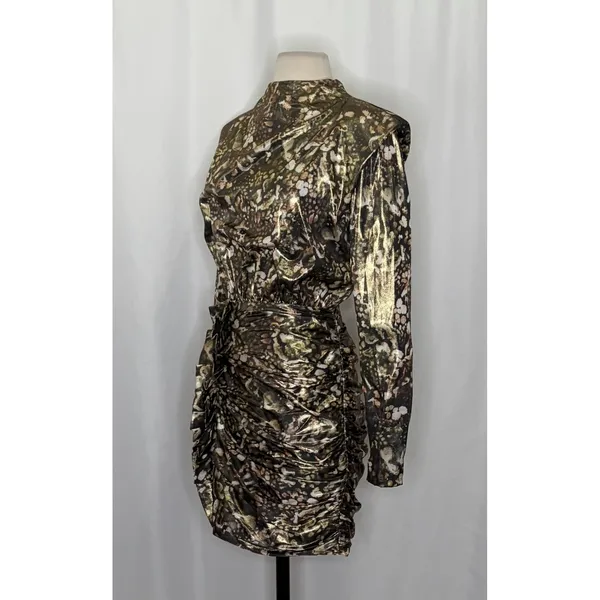 Revolve ALL SAINTS Lilliana‎ Kettu Metallic Mini Dress Allsaints Party Size 4 - Image 6
