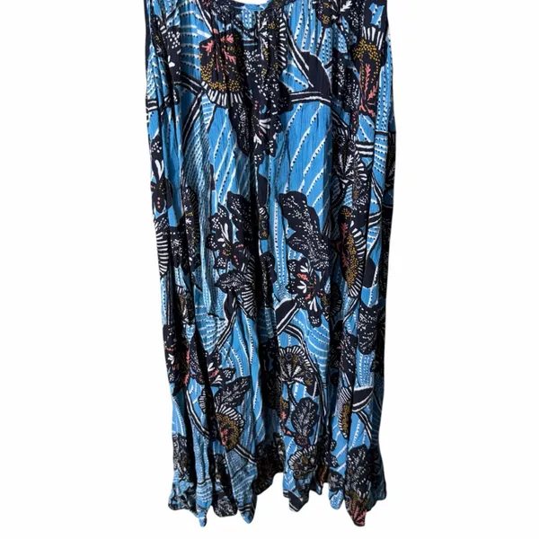 By Anthropologie Deja Blue Floral Dress Size Small - Image 4