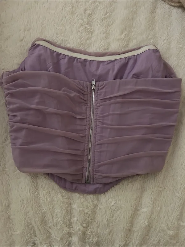 Ruched Lavender/purple corset game day top - Image 2