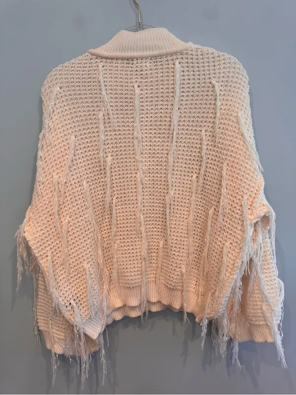 POL Oversized Knit Fringe Sweater Size S - Image 5