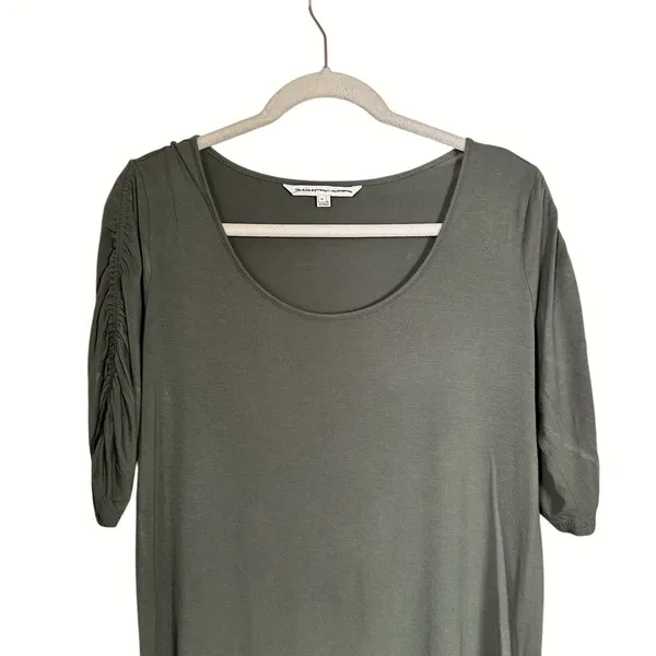 The Nines by Hatch Women Sz M Elbow Sleeve Scoop Neck Shirred Maternity T-Shirt - Image 2