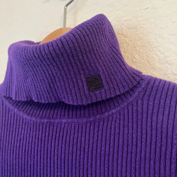 Lauren Ralph Lauren Turtleneck Sweater Women‎ XS Ribbed Purple - Image 2
