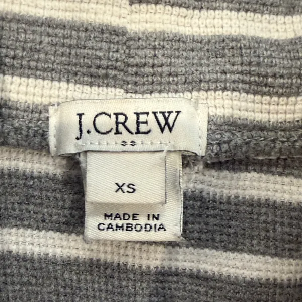 J. Crew Gray Striped Cowl Neck Sweater Size XS C26-016 - Image 2