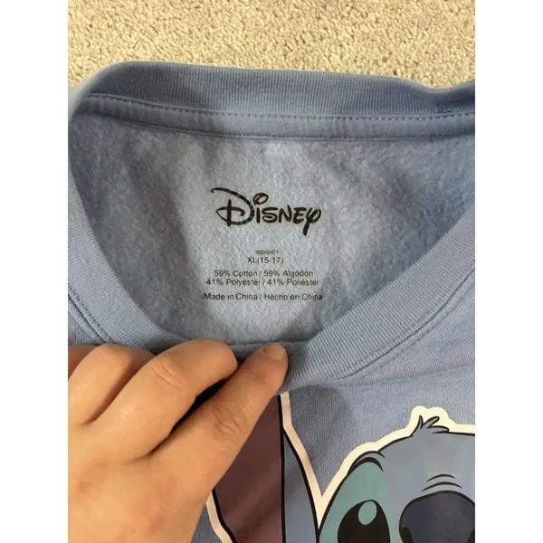 stitch ohana sweatshirt‎ blue disney XL - Image 4