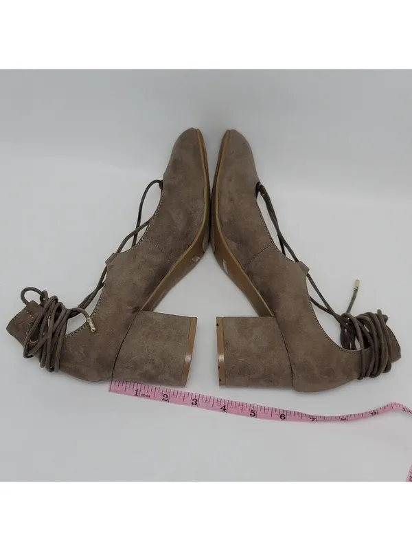 Journee Collection Ferah Lace Up Ankle Tie Block Heel Round Toe Pump Size 8 - Image 4