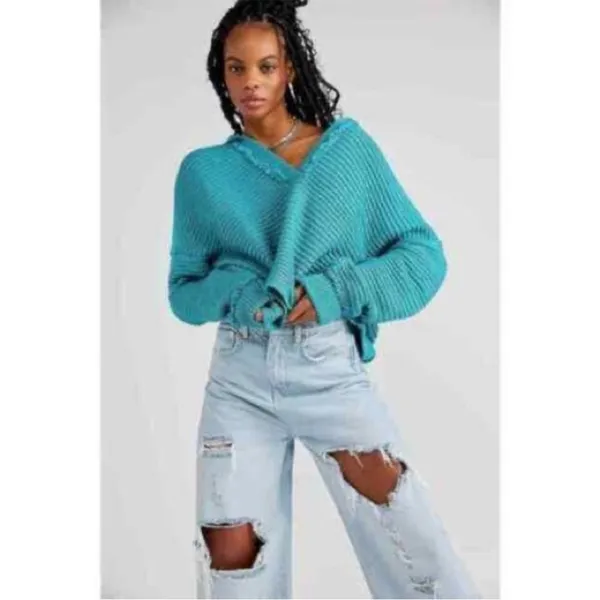 Free People Marlie Ribbed Pullover Sweater‎ in Mar Chiquita xs - Image 6