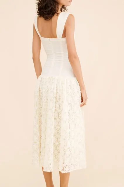 Corset Lace Skirt Midi Dress - Image 3